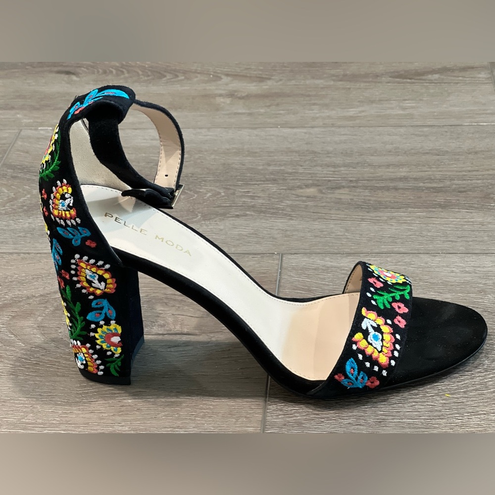 Women’s Pelle Moda Embroidered Suede Sandals